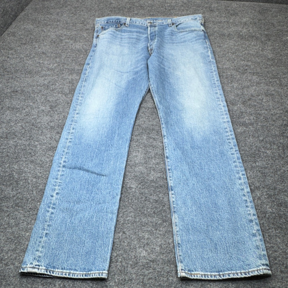 Levis 501 Jeans Mens 40x32 Blue Straight Button Fly Stretch Denim Regular Fit